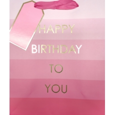 GIFT BAG,Happy Birthday Pink (Large)